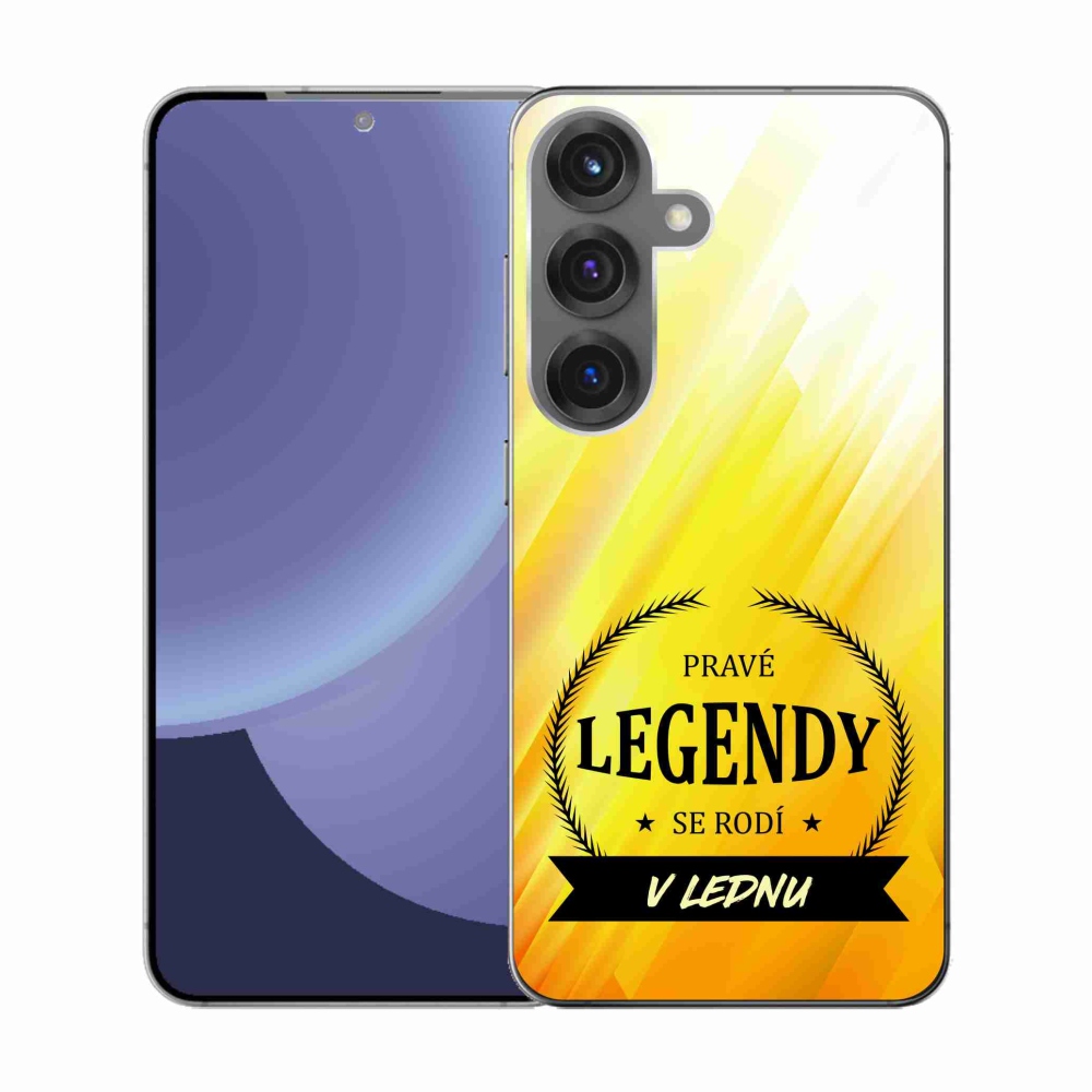 Gélový kryt mmCase na Samsung Galaxy S25 - legendy v januári žlté pozadie