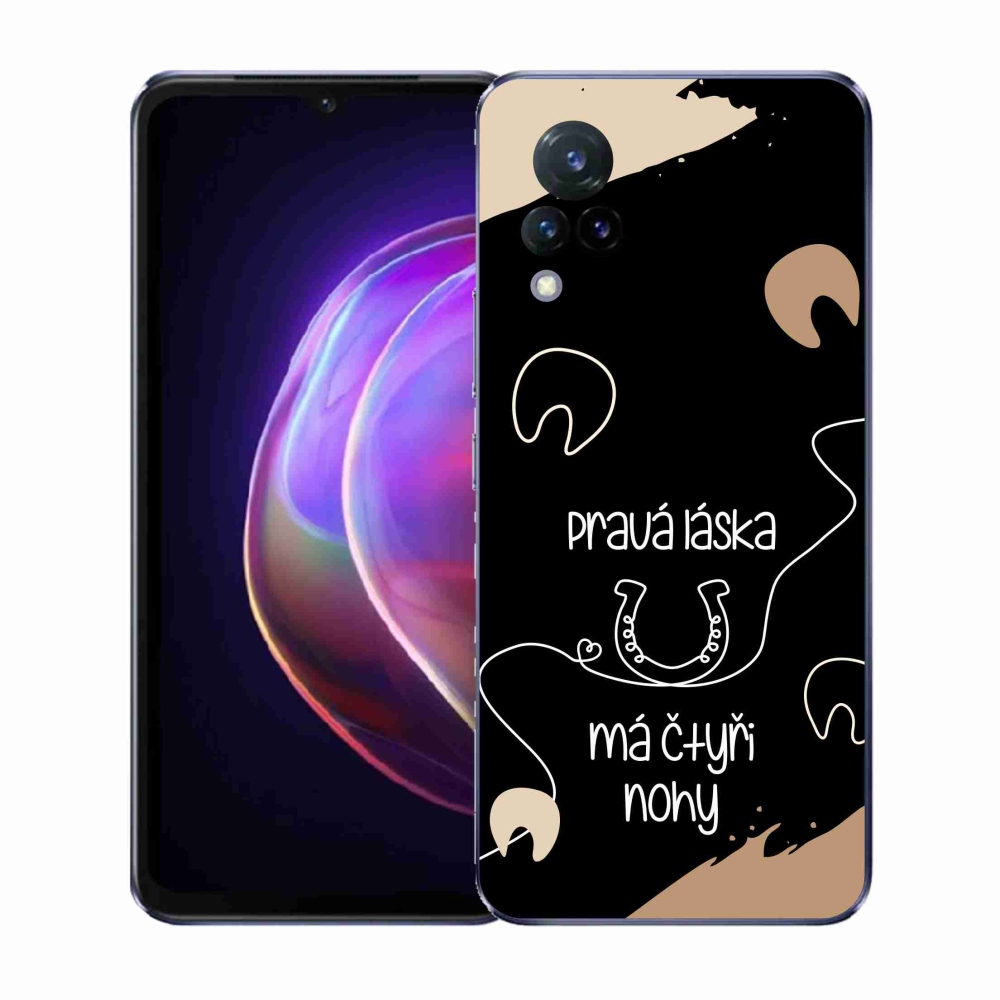 Gélový kryt mmCase na Vivo V21 4G/5G - konský motív čierne pozadie