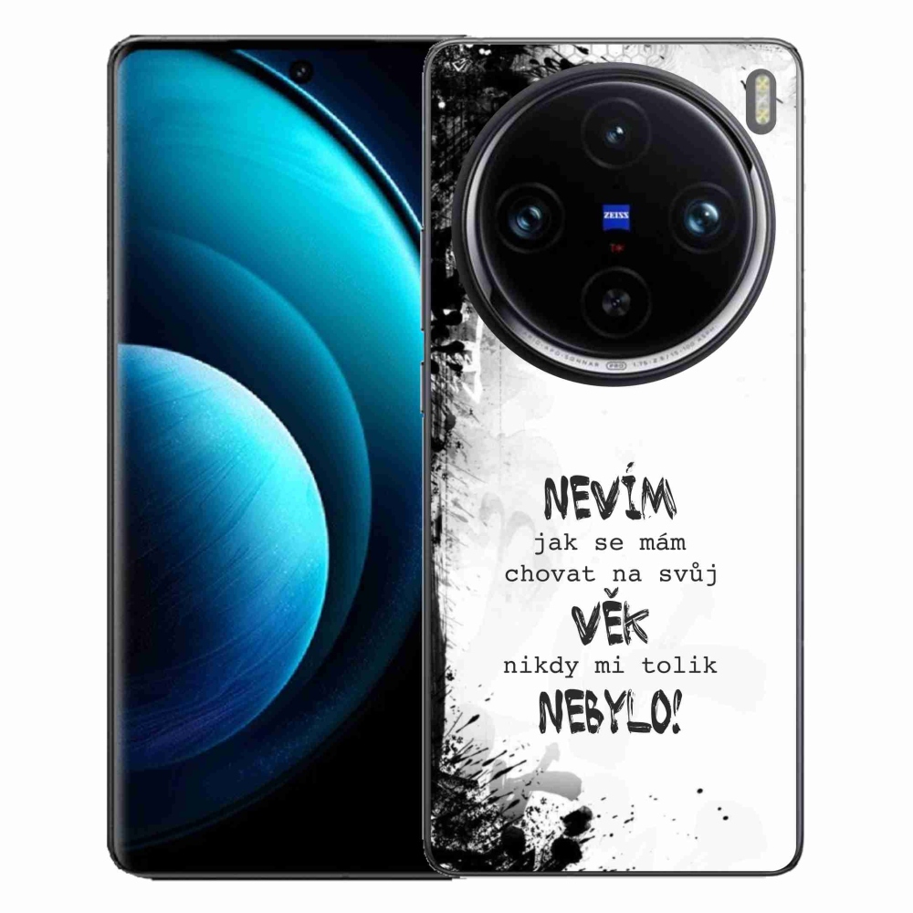 Gélový kryt mmCase na Vivo X100 Pro 5G - vtipný text 14 biele pozadie