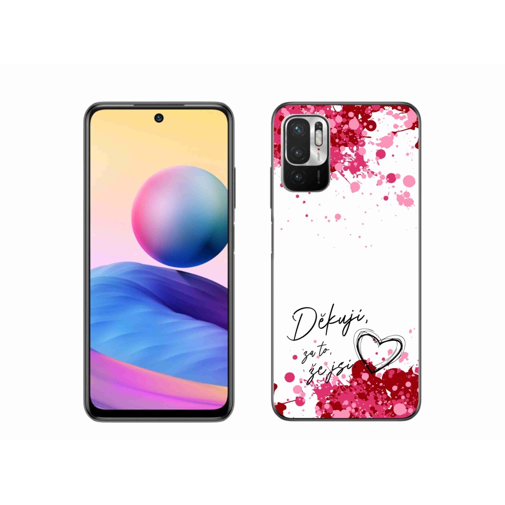 Gélový kryt mmCase na Xiaomi Redmi Note 10 5G - zamilovaný text 2 biele pozadie