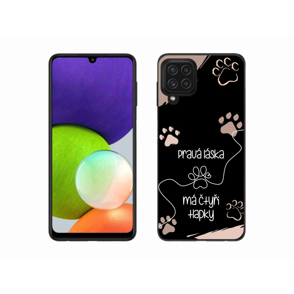Gélový kryt mmCase na Samsung Galaxy A22 4G - psí motív 1 čierne pozadie
