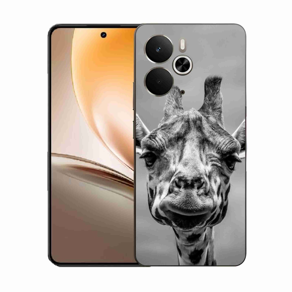 Gélový kryt mmCase na Realme 14 5G - čiernobiela žirafa