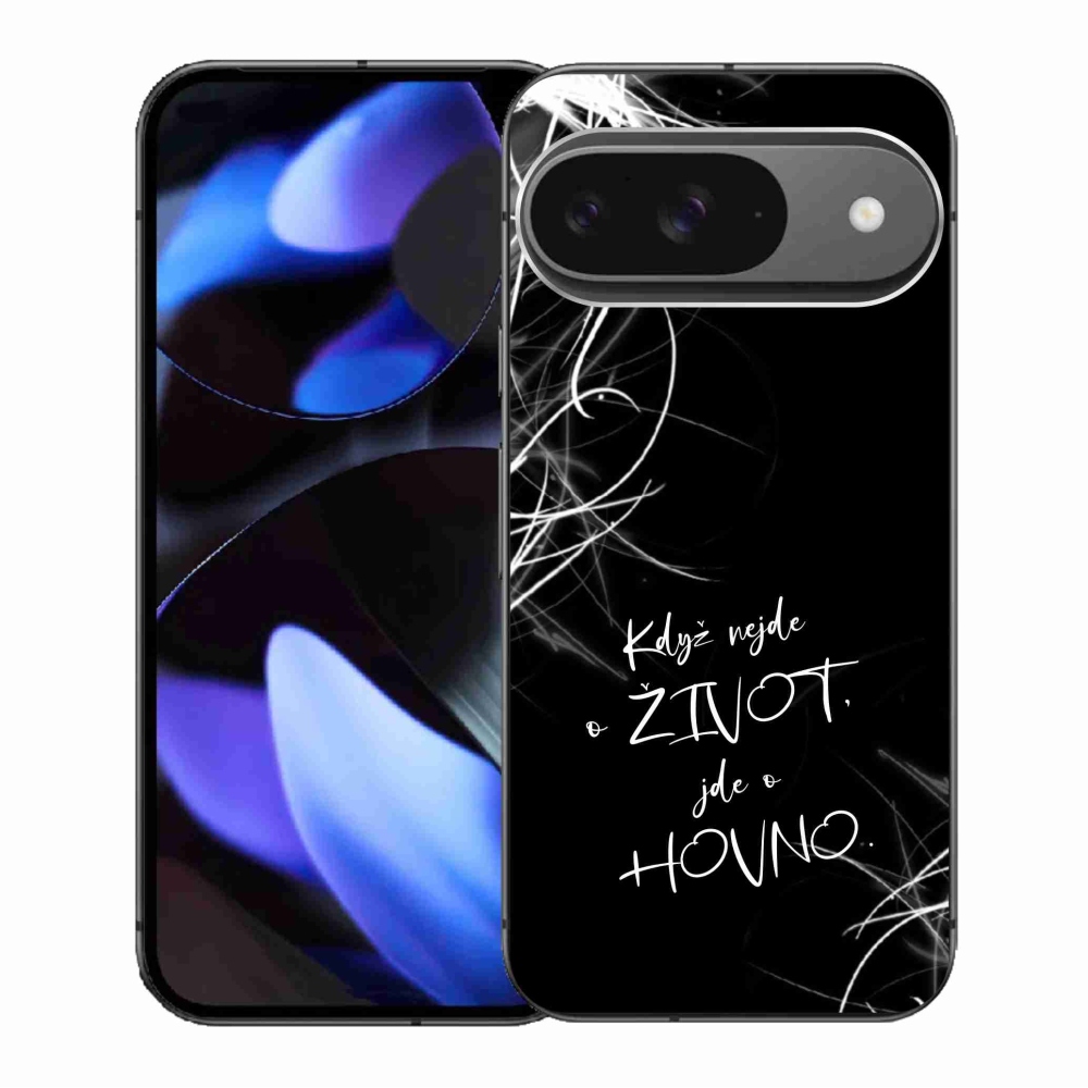 Gélový kryt mmCase na Google Pixel 9/9 Pro - vtipný text 16 čierne pozadie