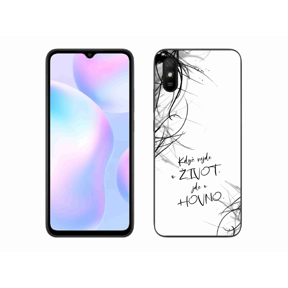 Gélový kryt mmCase na Xiaomi Redmi 9A - vtipný text 16 biele pozadie
