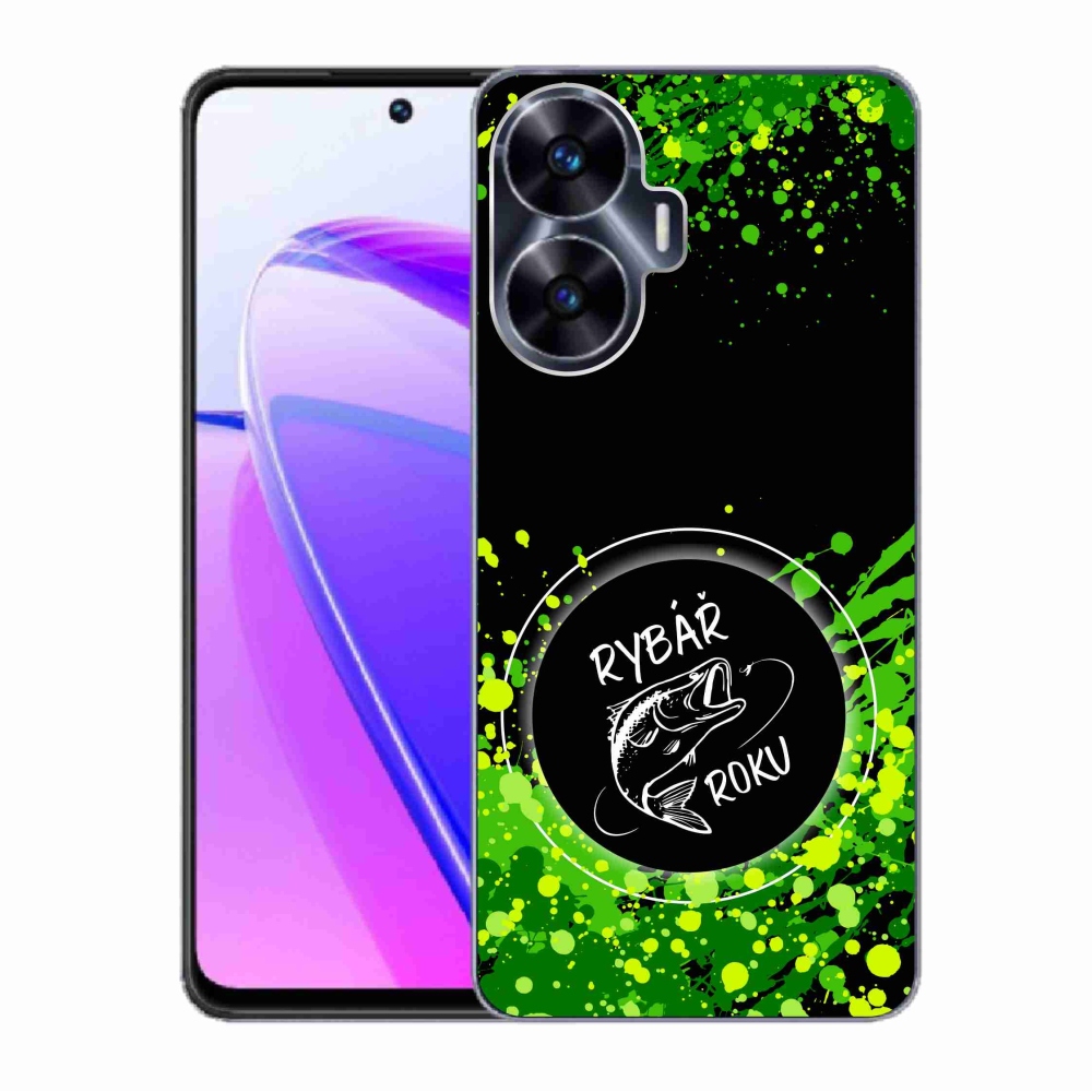 Gélový kryt mmCase na Realme C55 - rybár roku čierne pozadie