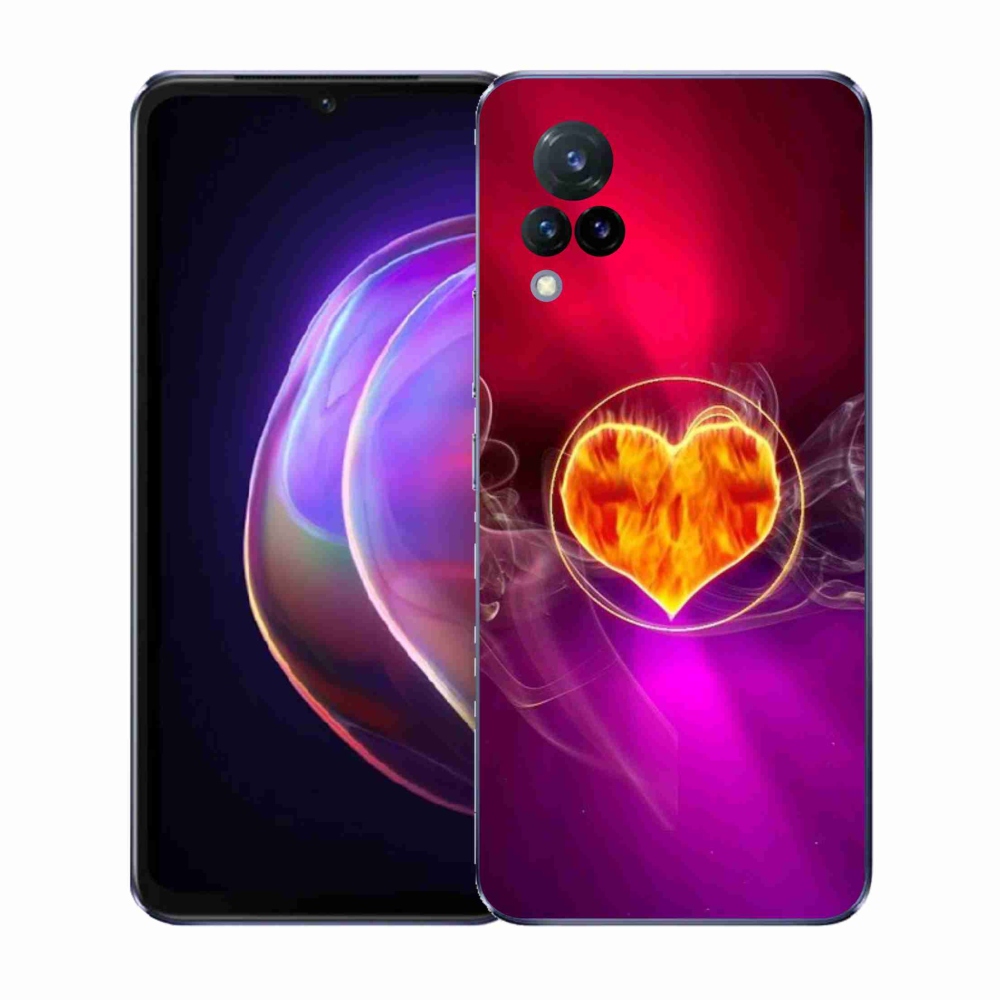 Gélový kryt mmCase na Vivo V21 4G/5G - ohnivé srdce