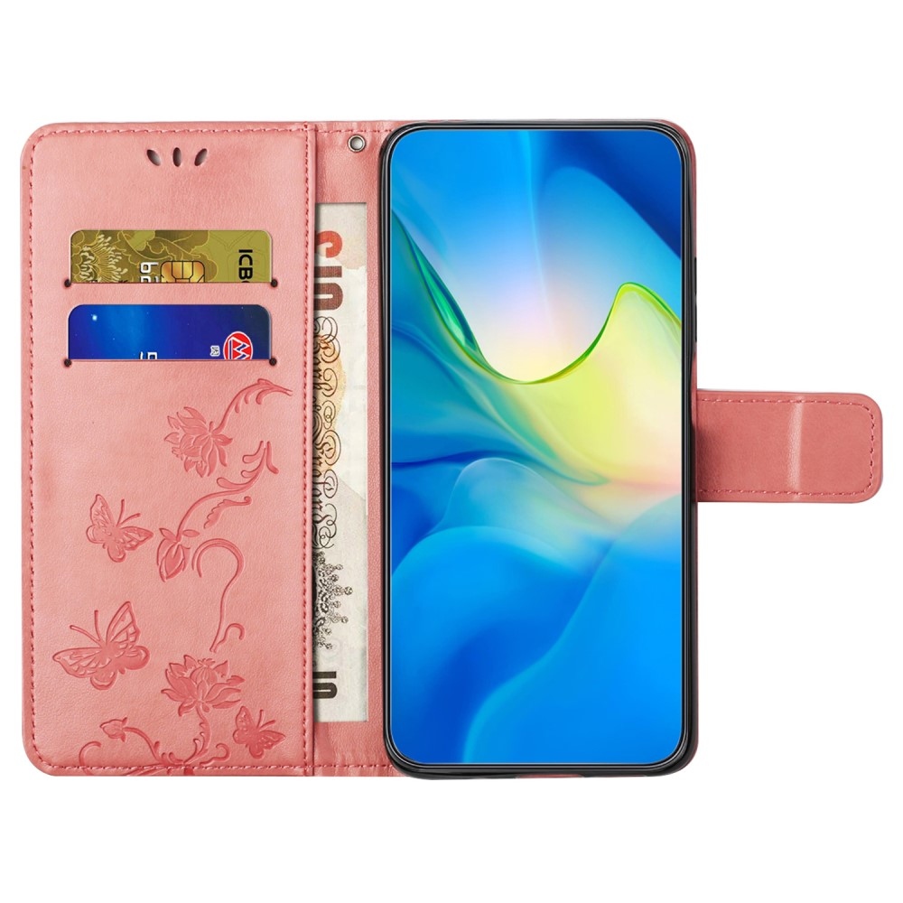 Flower knižkové puzdro na Xiaomi Redmi 12 4G/5G - ružové