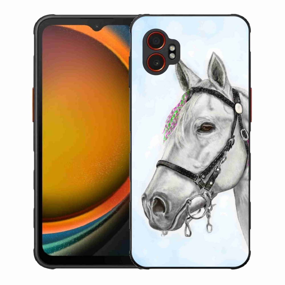 Gélový kryt mmCase na Samsung Galaxy Xcover 7 Pro - biely kôň 1