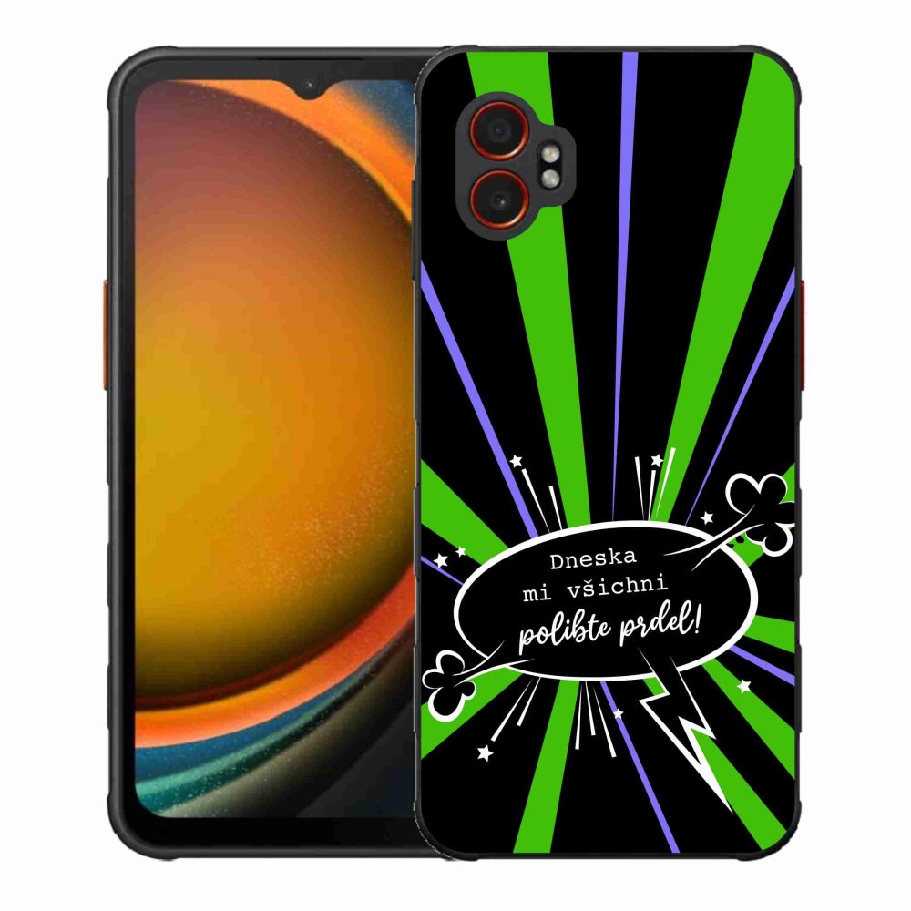 Gélový kryt mmCase na Samsung Galaxy Xcover 7 Pro - vtipný text 15 čierne pozadie