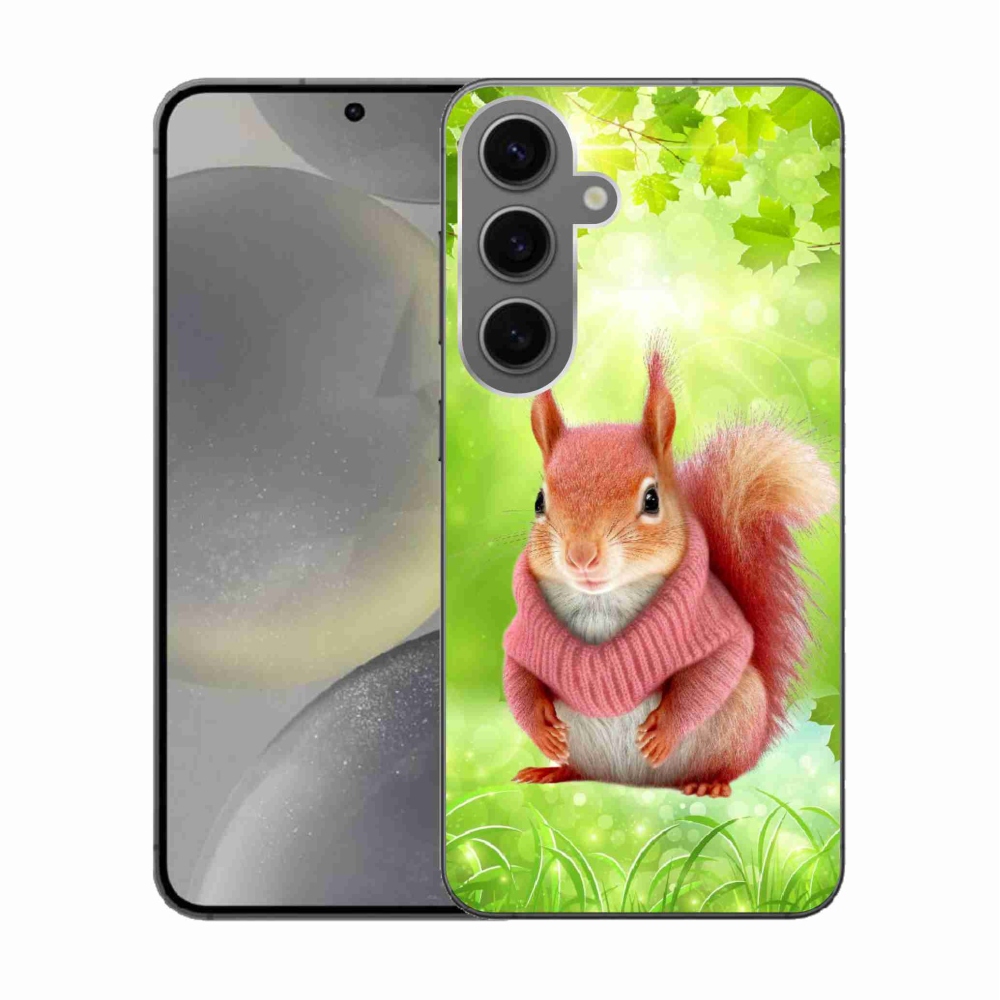 Gélový kryt mmCase na Samsung Galaxy S24 - veverička vo svetri