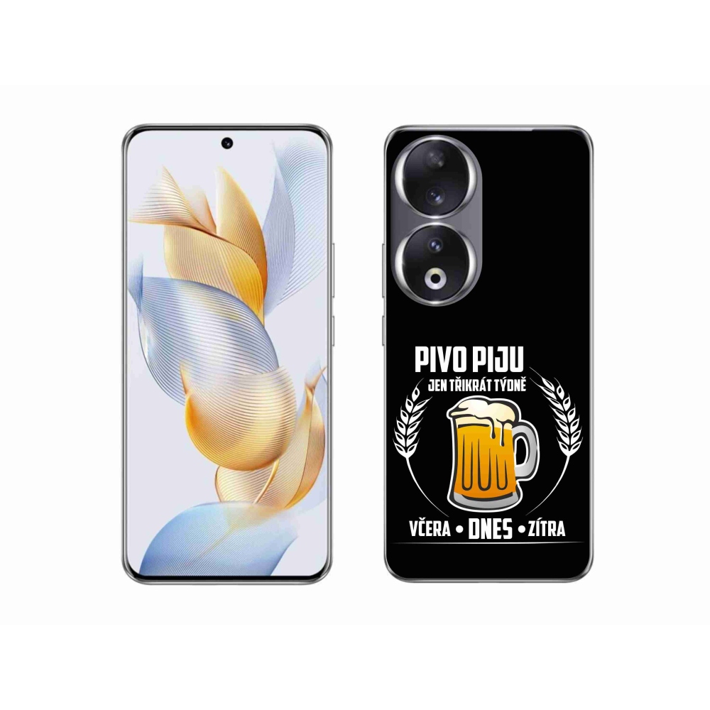 Gélový kryt mmCase na Honor 90 - pivný motív čierne pozadie