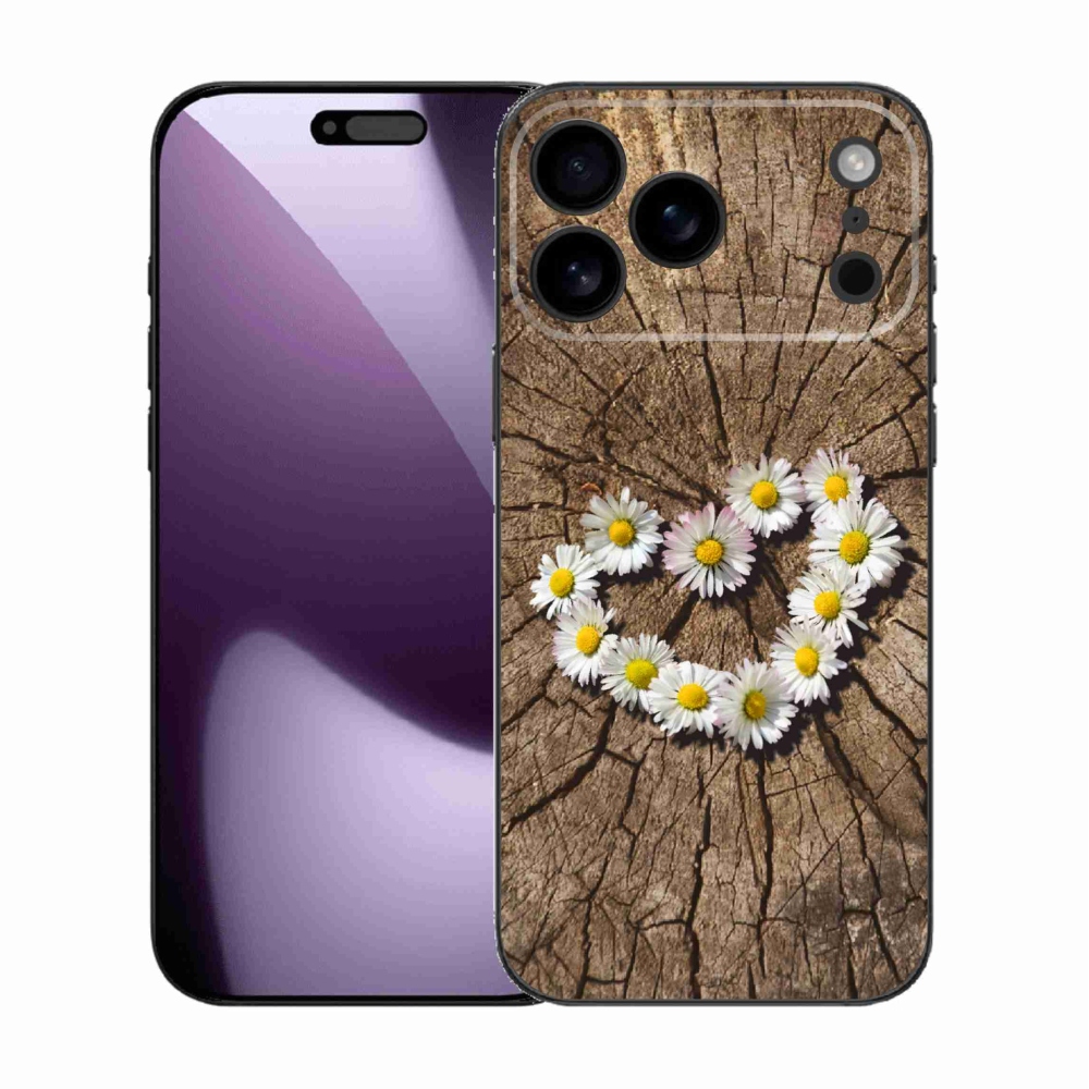 Gélový kryt mmCase na iPhone 17 Pro Max - srdce z margaréty