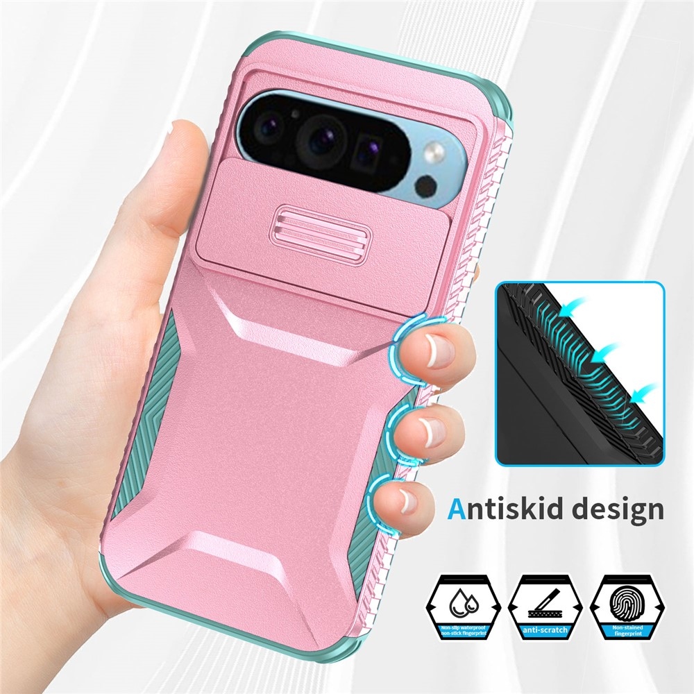 Lid odolný kryt na Google Pixel 10 Pro - ružový/modrozelený