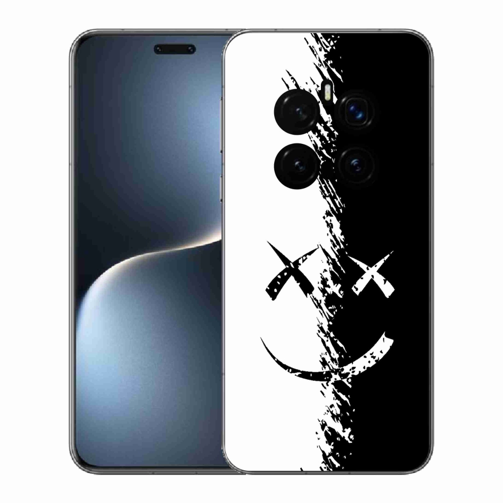 Gélový kryt mmCase na Honor Magic 7 Pro 5G - čiernobiely smajlík