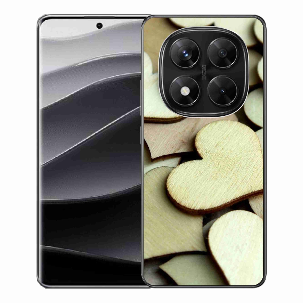 Gélový kryt mmCase na Xiaomi Redmi Note 14 Pro 5G/Poco X7 5G - drevená srdíčka