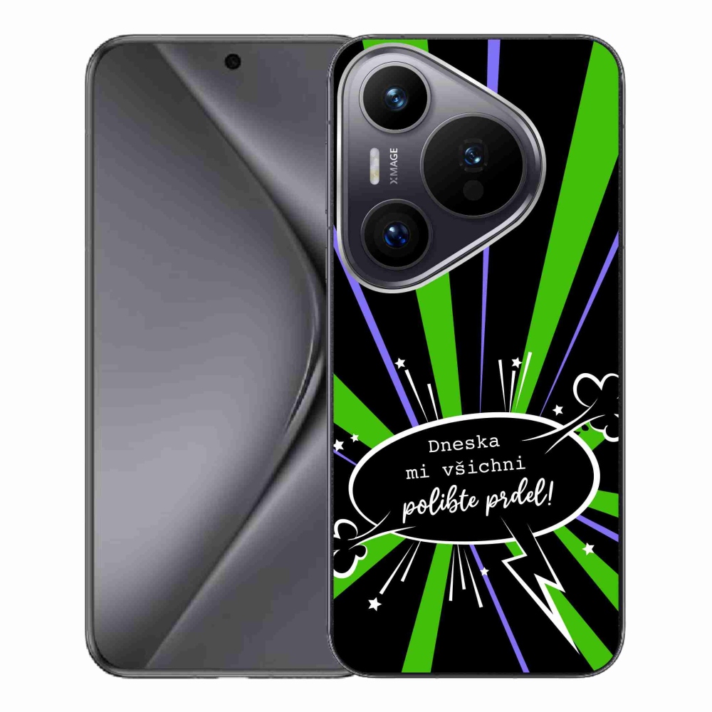 Gélový kryt mmCase na Huawei Pura 70 Pro - vtipný text 15 čierne pozadie
