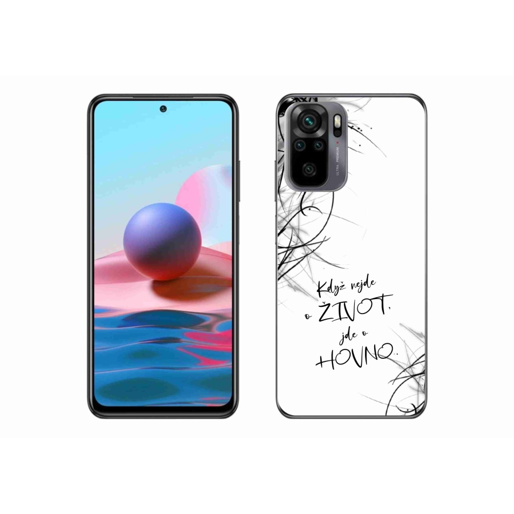 Gélový kryt mmCase na Xiaomi Redmi Note 10S - vtipný text 16 biele pozadie