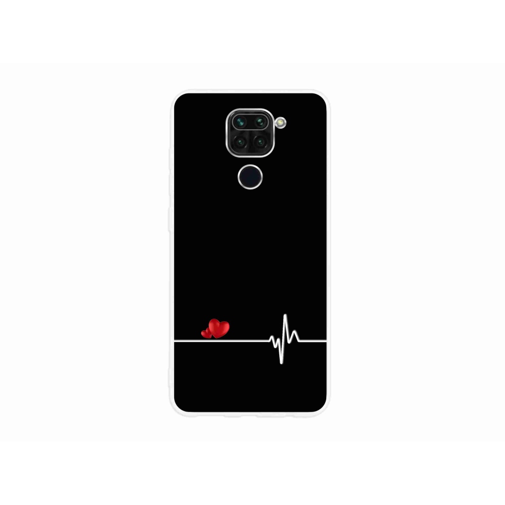Gélový kryt mmCase na Xiaomi Redmi Note 9 - srdce a tep čierne pozadie