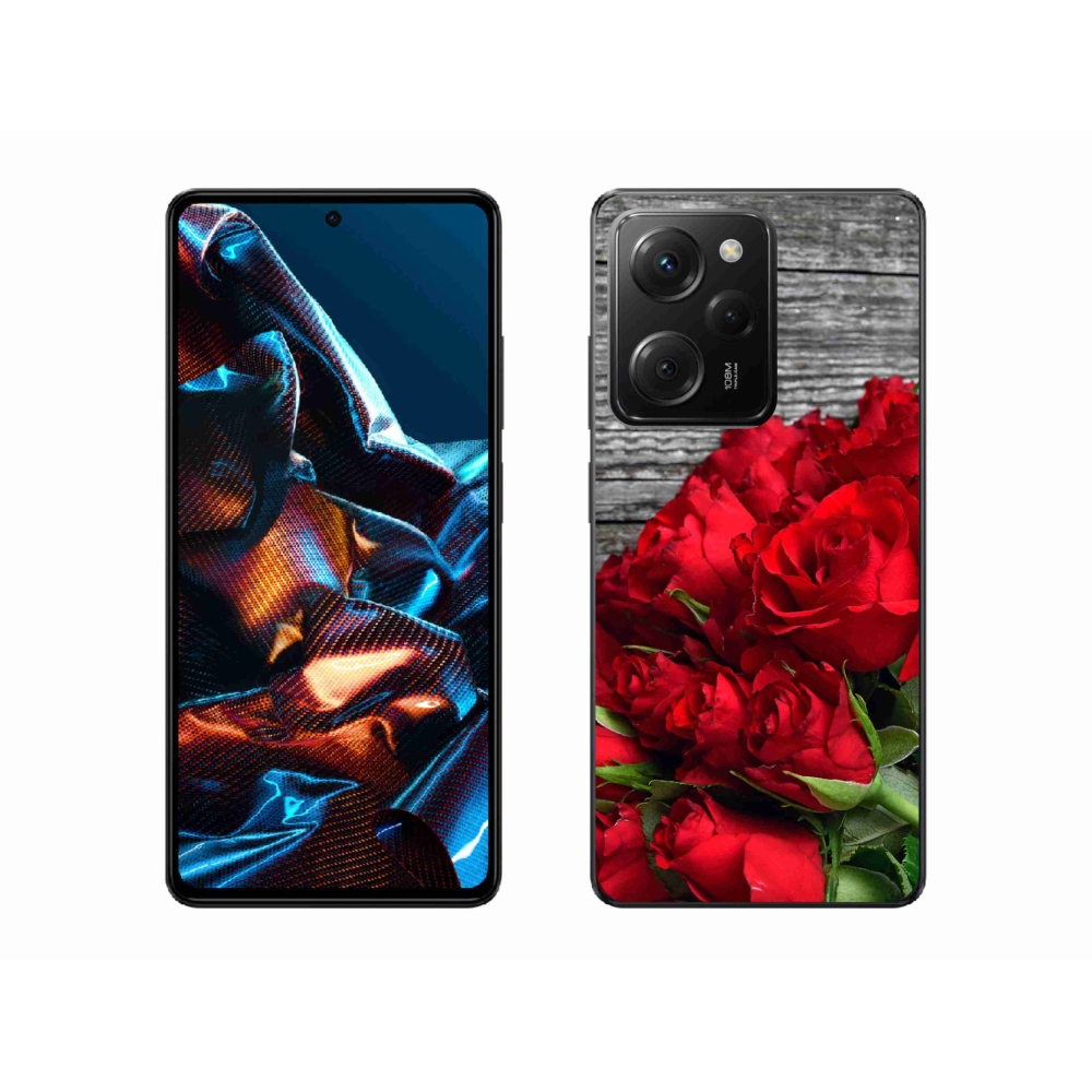 Gélový kryt mmCase na Xiaomi Poco X5 Pro 5G - červené ruže