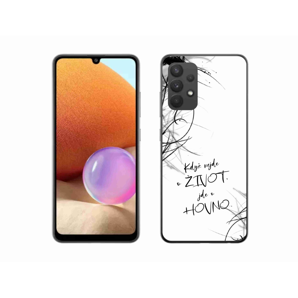 Gélový kryt mmCase na Samsung Galaxy A32 4G - vtipný text 16 biele pozadie