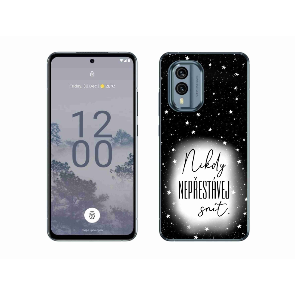 Gélový kryt mmCase na Nokia X30 5G - citát 1 bieločierne pozadie