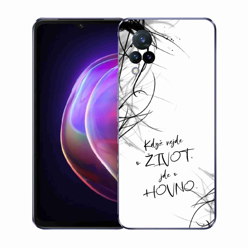 Gélový kryt mmCase na Vivo V21 4G/5G - vtipný text 16 biele pozadie