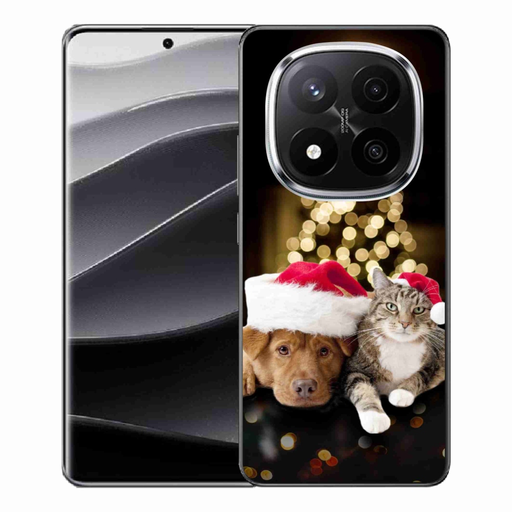 Gélový kryt mmCase na Xiaomi Redmi Note 14 Pro+ 5G - vianočný pes a mačka