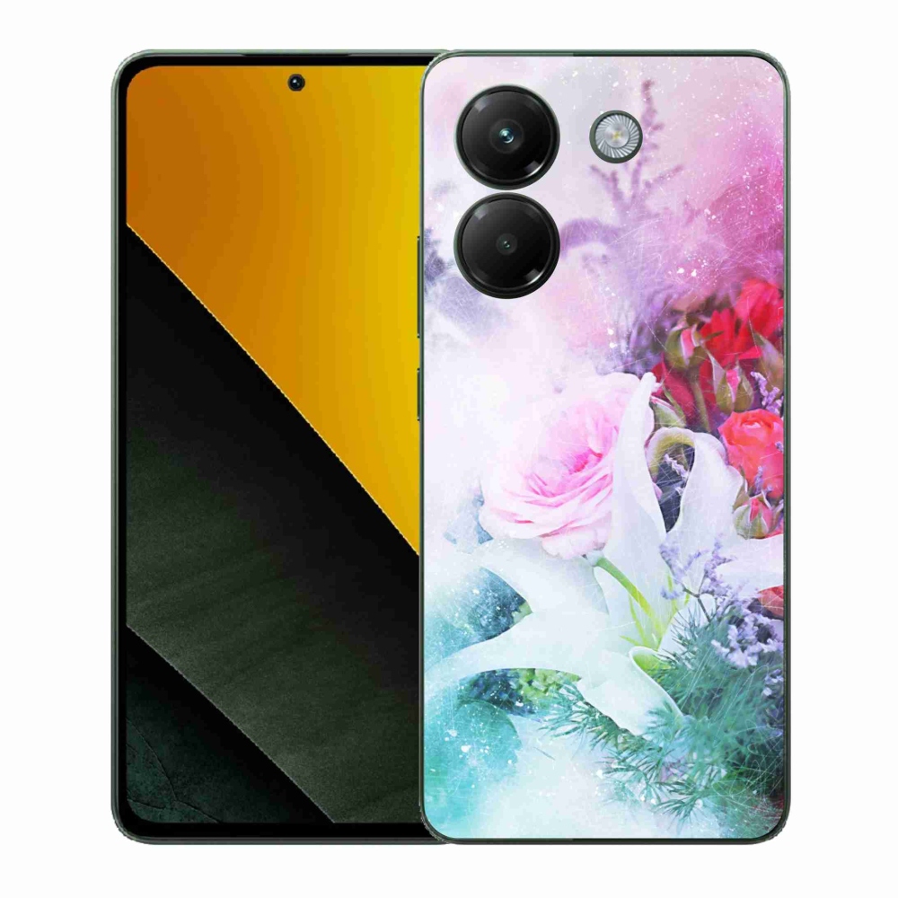 Gélový kryt mmCase na Xiaomi Poco M7 Pro 5G - kvety 4