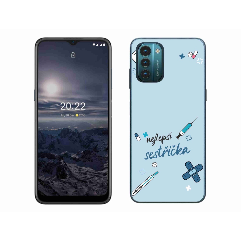 Gélový kryt mmCase na Nokia G11/G21 - najlepšia sestrička modré pozadie