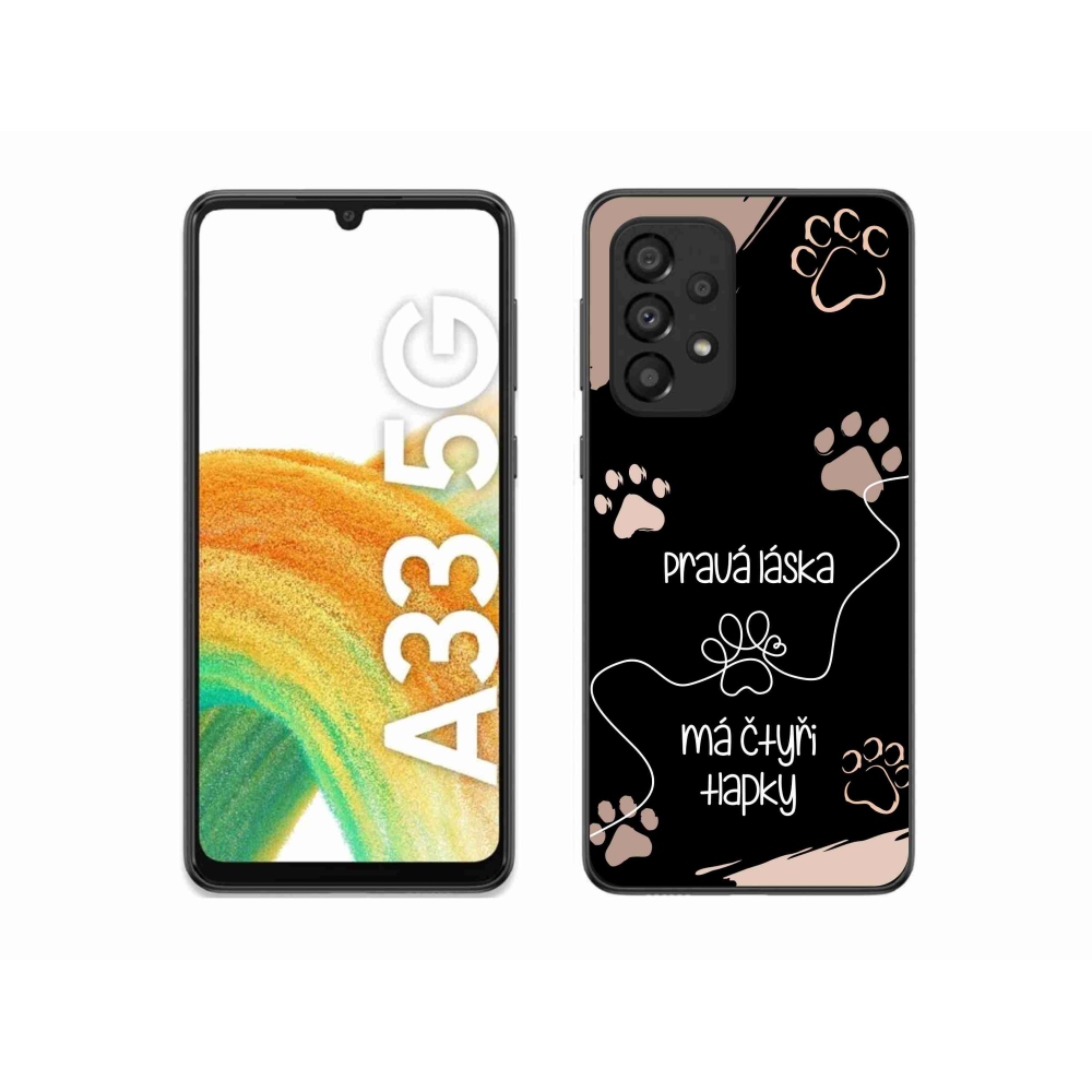 Gélový kryt mmCase na Samsung Galaxy A33 5G - psí motív 1 čierne pozadie