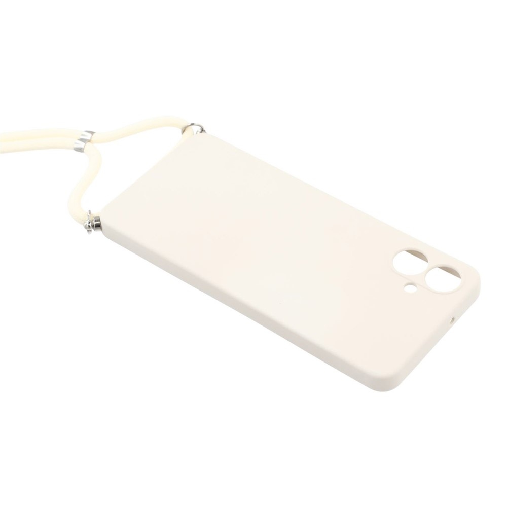 Lining gélový obal so šnúrkou na Samsung Galaxy A07 4G - biely
