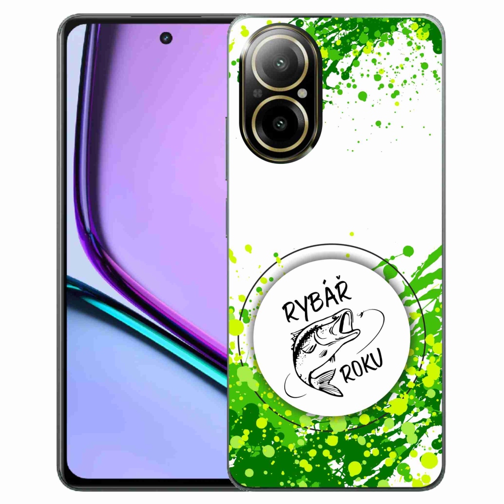 Gélový kryt mmCase na Realme C67 - rybár roku biele pozadie