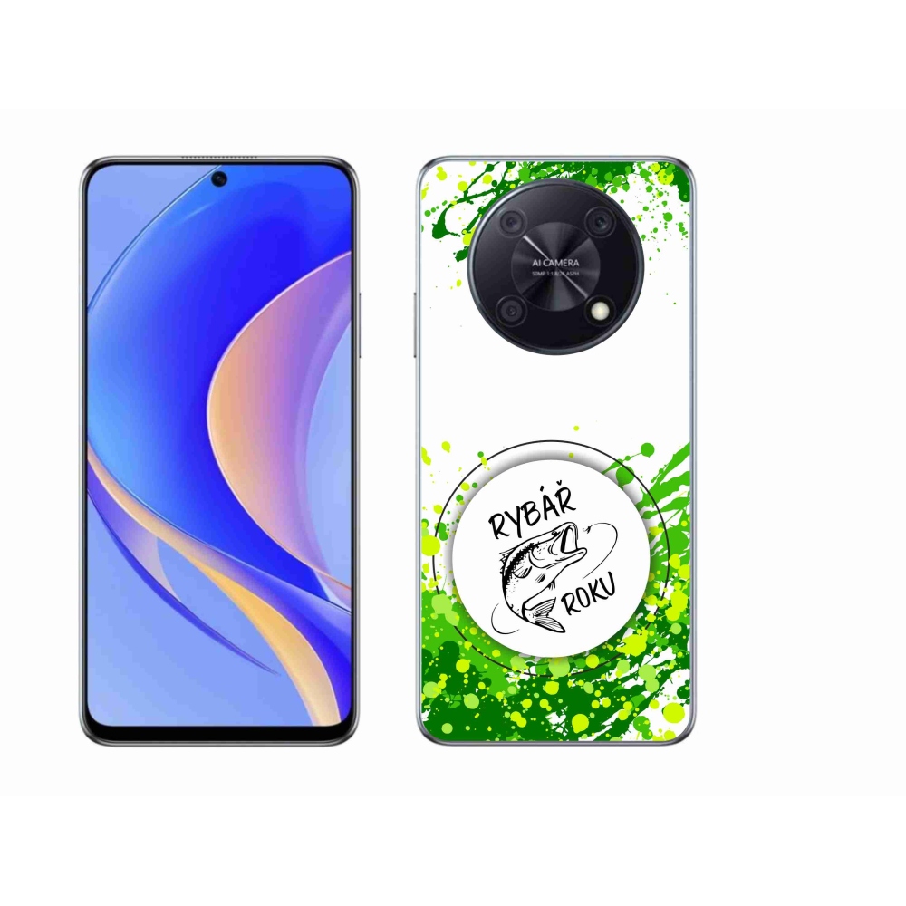 Gélový kryt mmCase na Huawei Nova Y90 - rybár roku biele pozadie