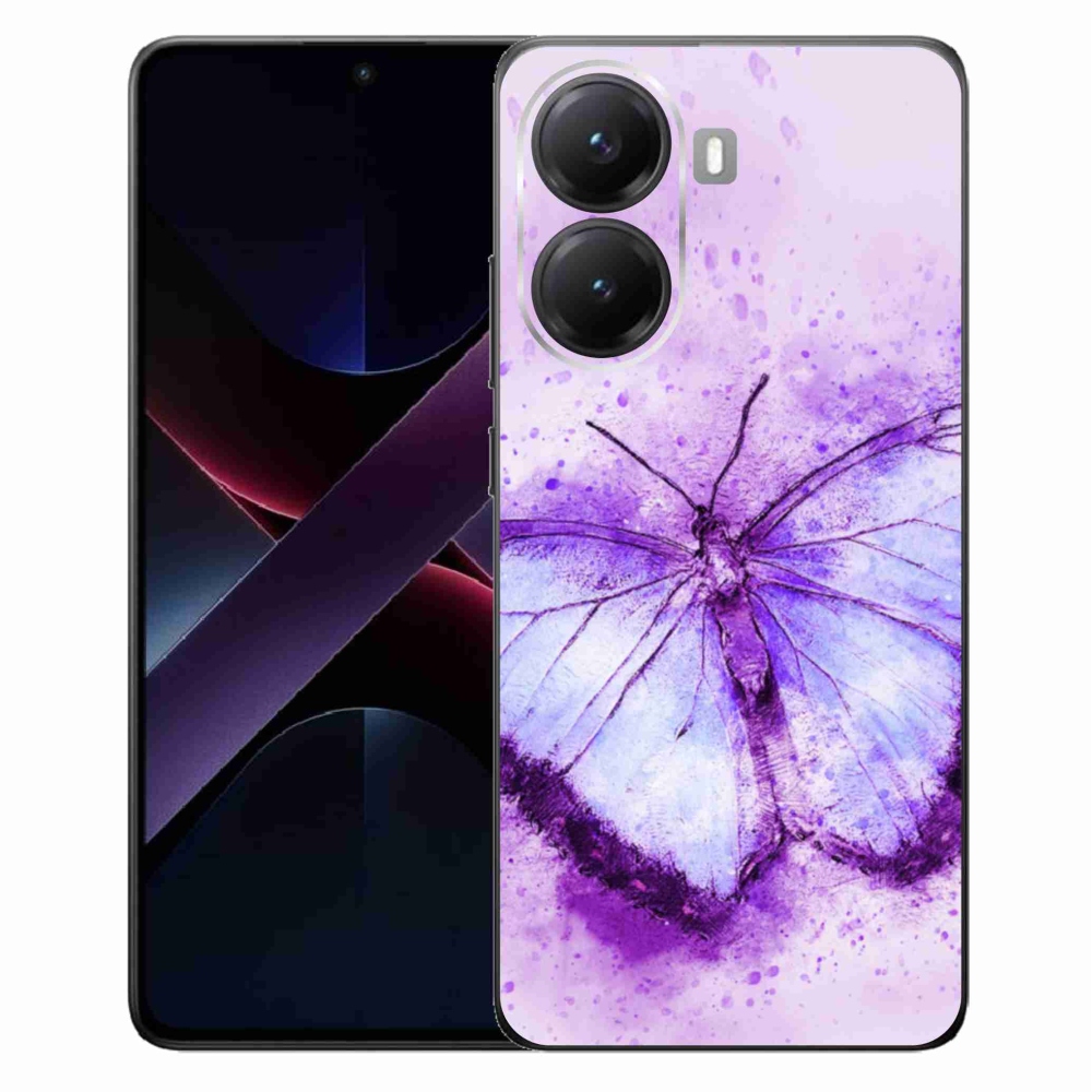Gélový kryt mmCase na Xiaomi Poco X7 Pro 5G - fialový motýľ