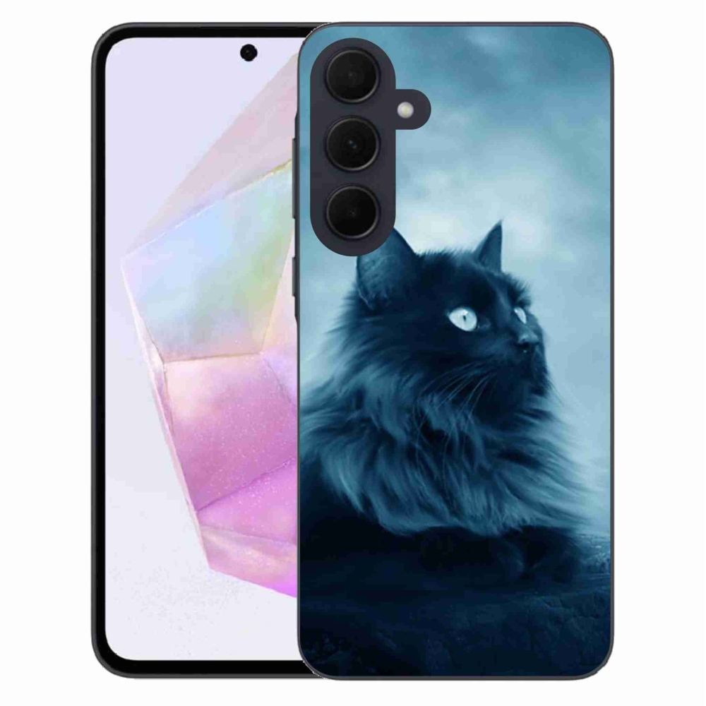 Gélový obal mmCase na Samsung Galaxy A35 5G - čierna mačka 1