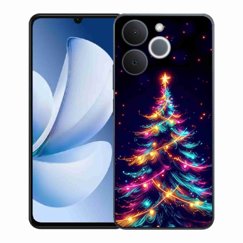 Gélový kryt mmCase na Realme Note 70T - neónový vianočný stromček