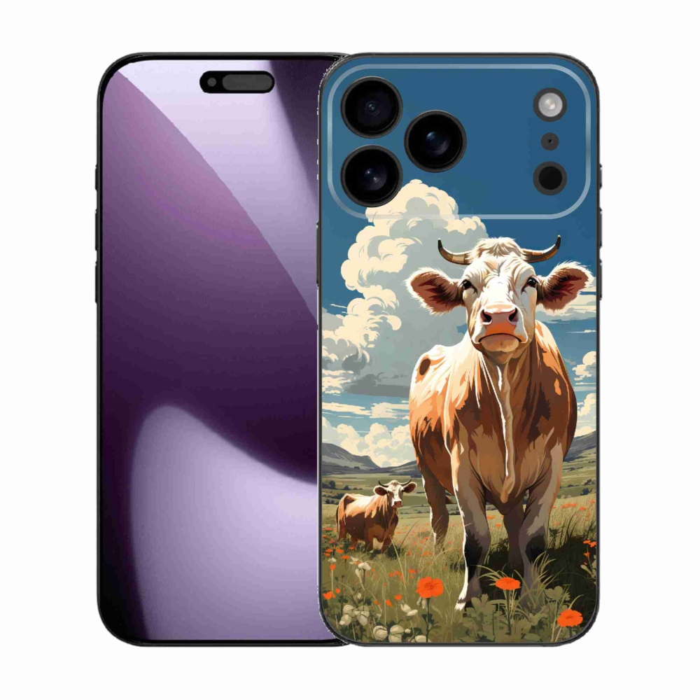 Gélový kryt mmCase na iPhone 17 Pro Max - kravy na lúke