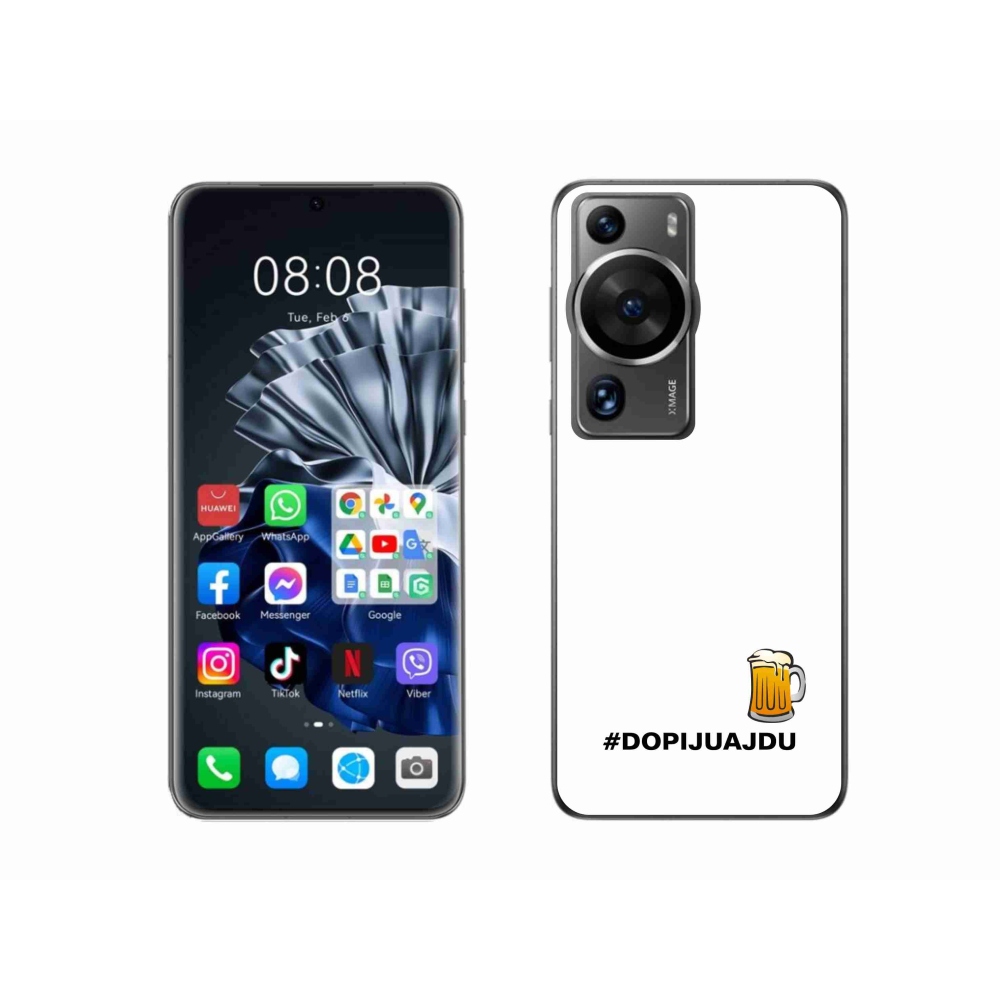 Gélový kryt mmCase na Huawei P60 Pro - pivný motív 1 biele pozadie