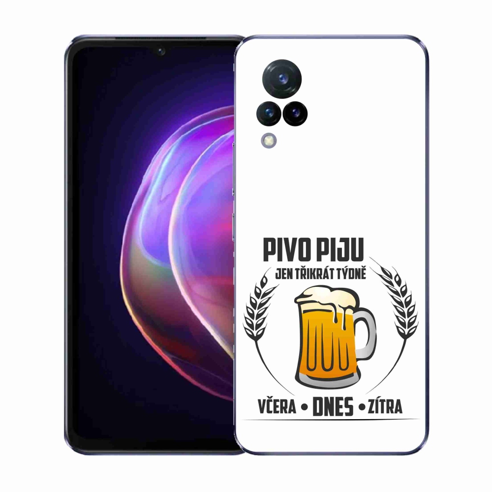 Gélový kryt mmCase na Vivo V21 4G/5G - pivný motív biele pozadie