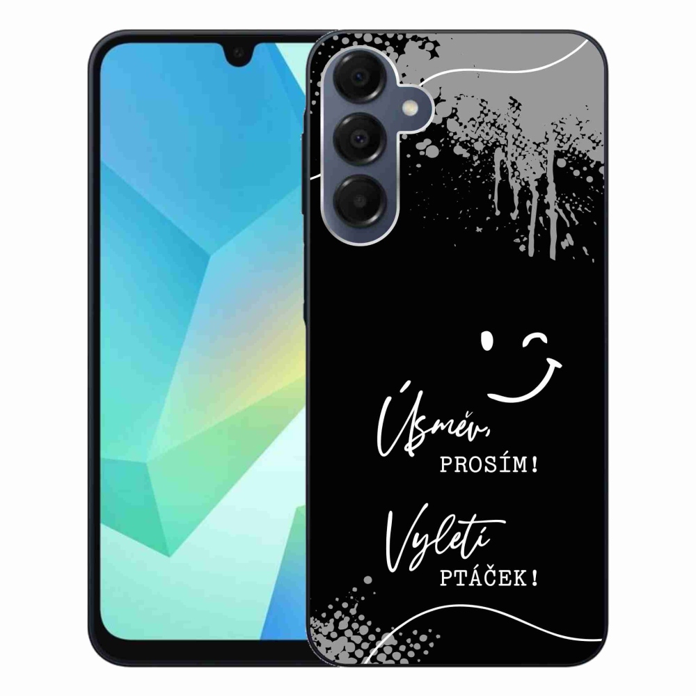 Gélový kryt mmCase na Samsung Galaxy A16 4G/5G - vtipný text 4 čierne pozadie