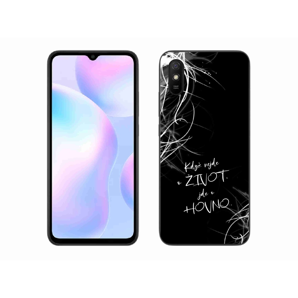 Gélový kryt mmCase na Xiaomi Redmi 9A - vtipný text 16 čierne pozadie