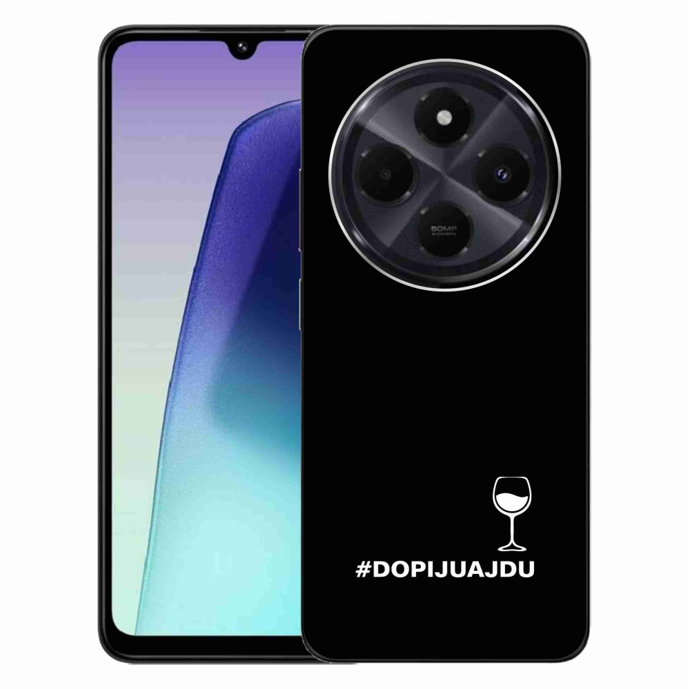 Gélový kryt mmCase na Xiaomi Redmi 14C/Poco C75 - vínny motív čierne pozadie