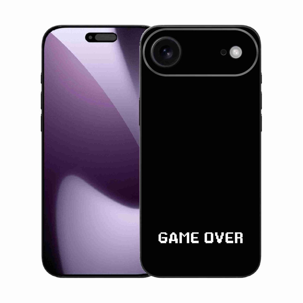 Gélový kryt mmCase na iPhone 17 Air - game over čierne pozadie