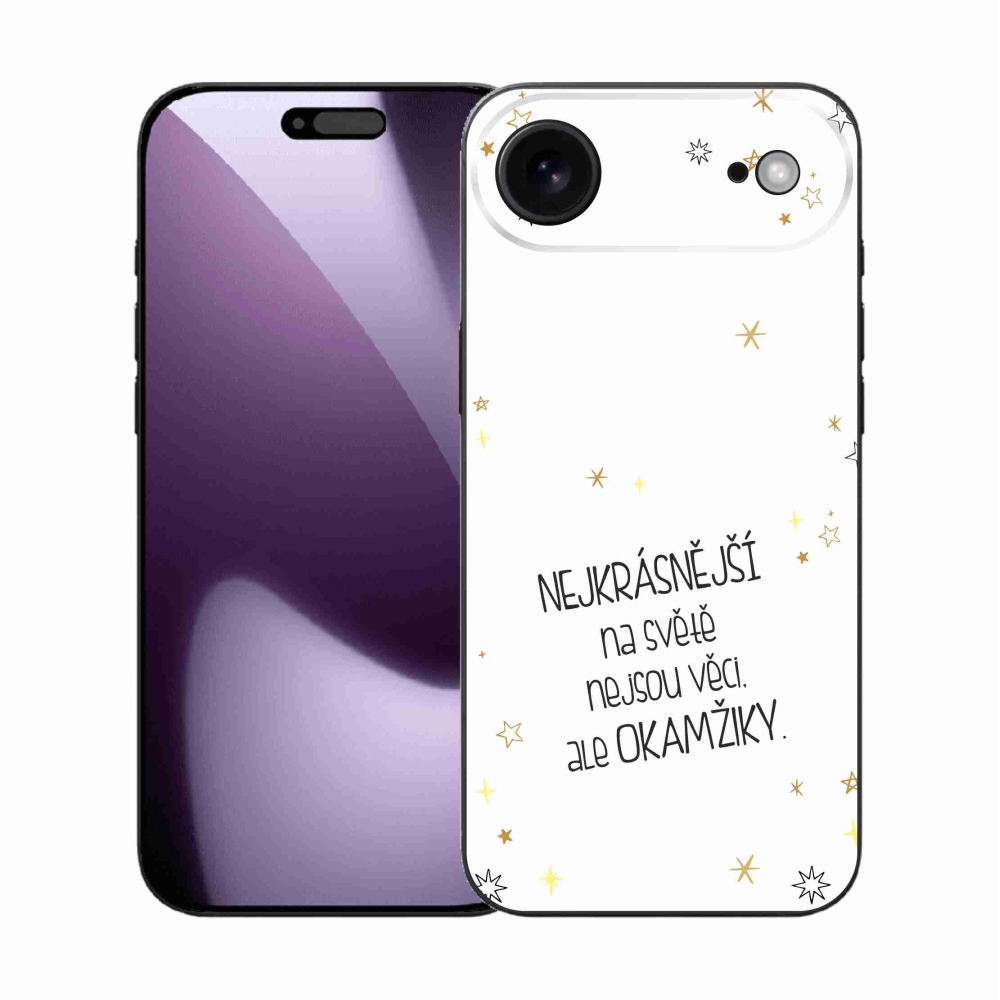 Gélový kryt mmCase na iPhone 17 Air - citát 4 biele pozadie