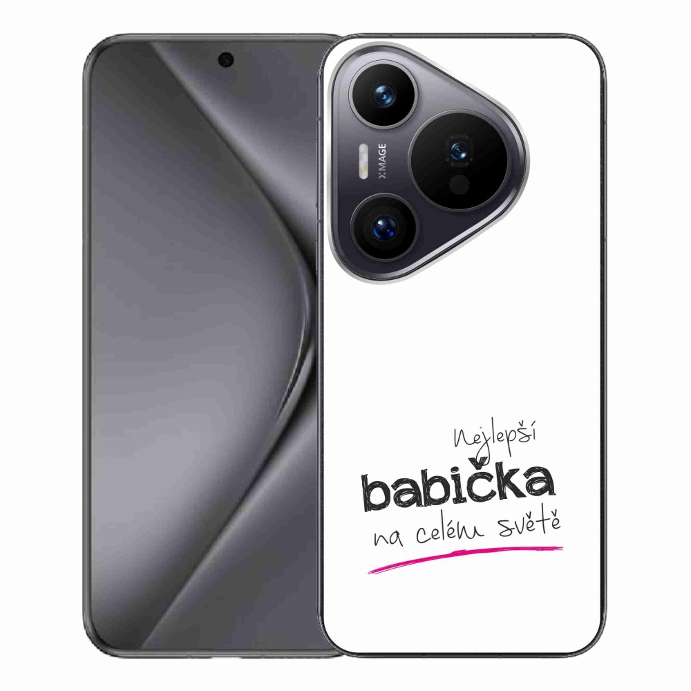 Gélový kryt mmCase na Huawei Pura 70 Pro - najlepšia babička 4 biele pozadie
