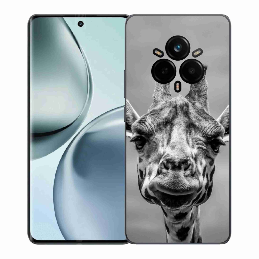 Gélový kryt mmCase na Realme 14 Pro+ 5G - čiernobiela žirafa