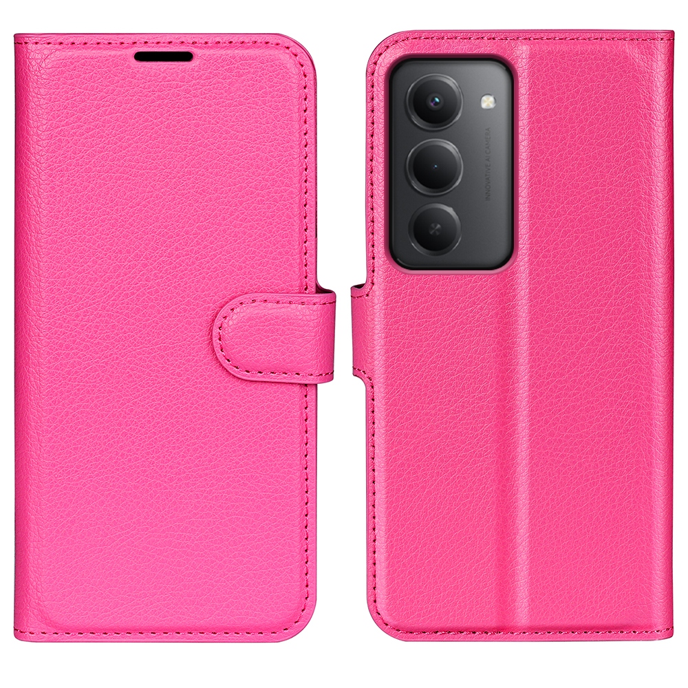 Litchi knižkové puzdro na Xiaomi Redmi 15 4G/5G (171mm) - rose
