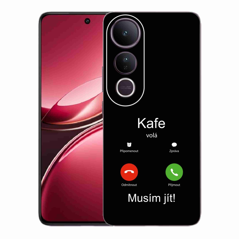 Gélový kryt mmCase na Vivo V50 Lite 4G/5G - káva volá čierne pozadie