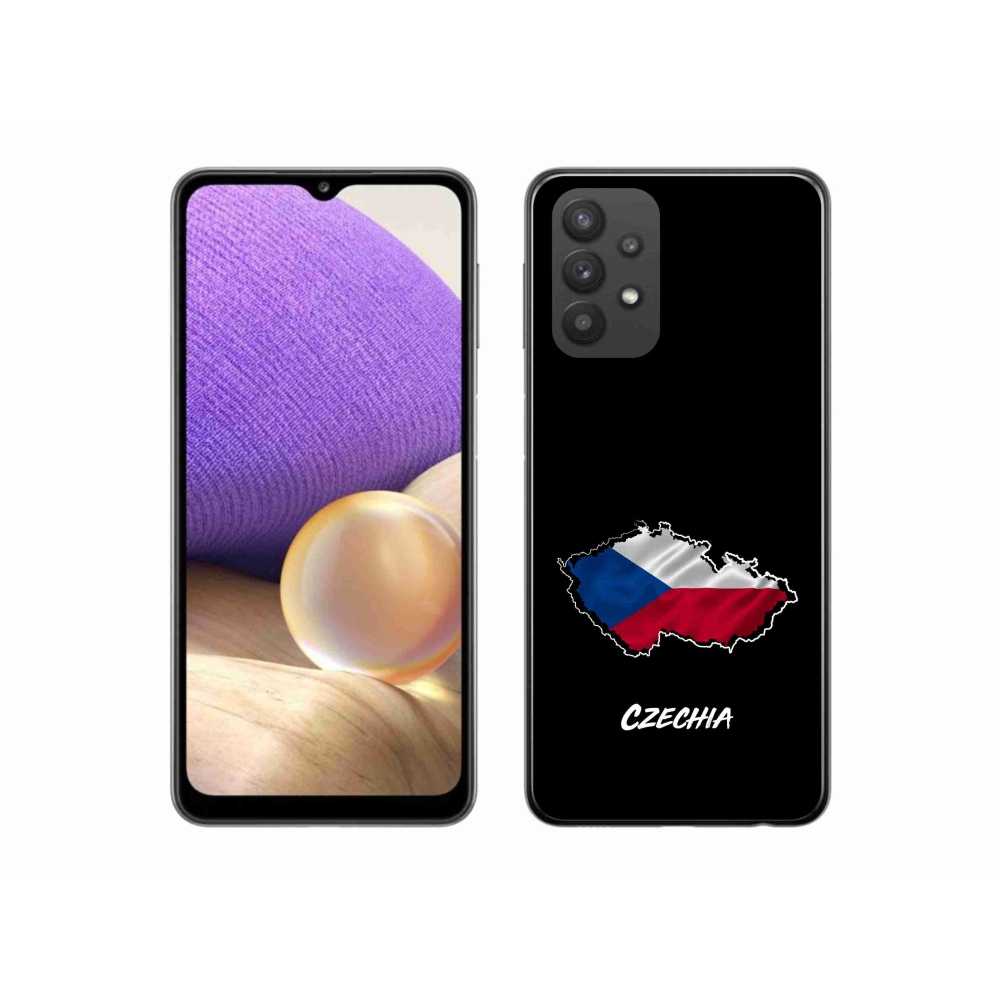 Gélový kryt mmCase na Samsung Galaxy A32 5G - Czechia čierne pozadie