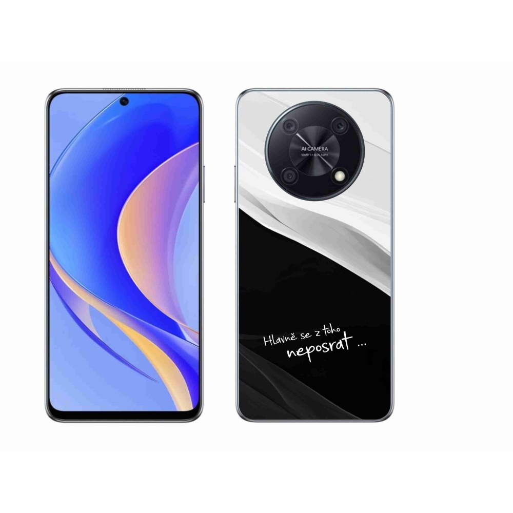 Gélový kryt mmCase na Huawei Nova Y90 - vtipný text 13 čiernobiele pozadie